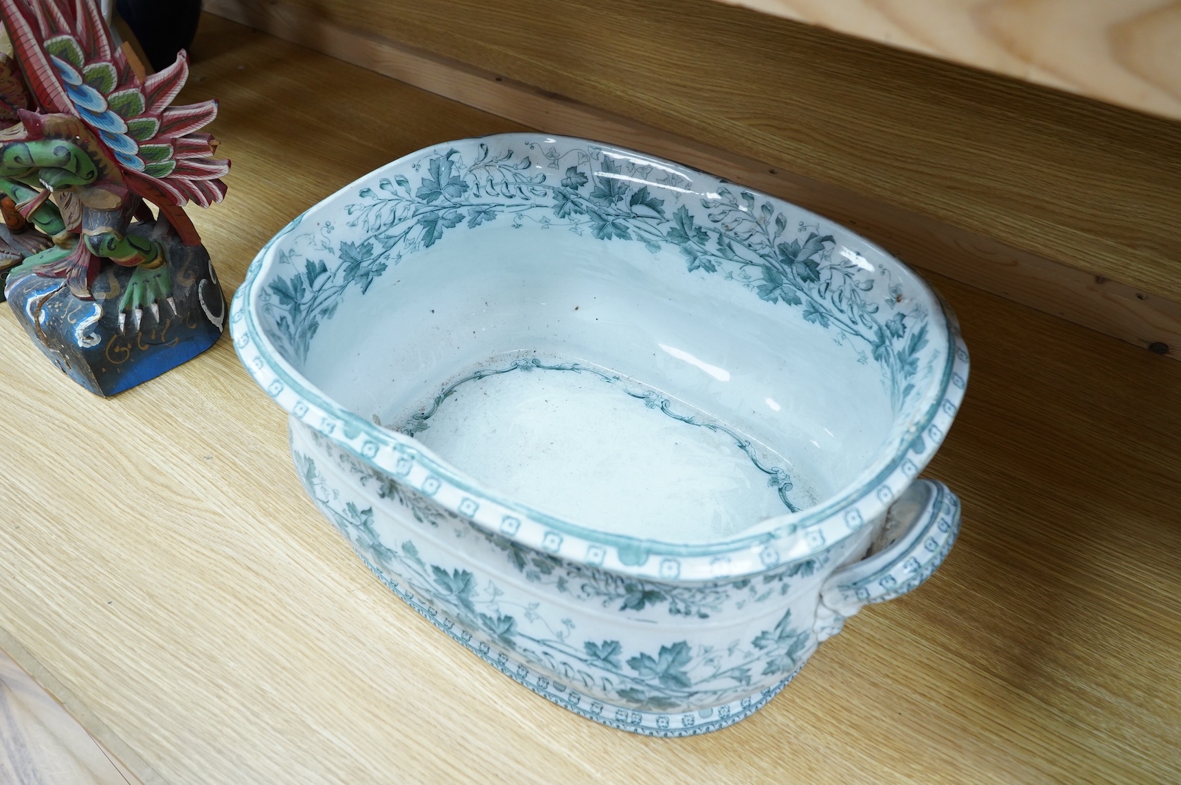 A Samuel Alcock pottery footbath, 52cm wide
